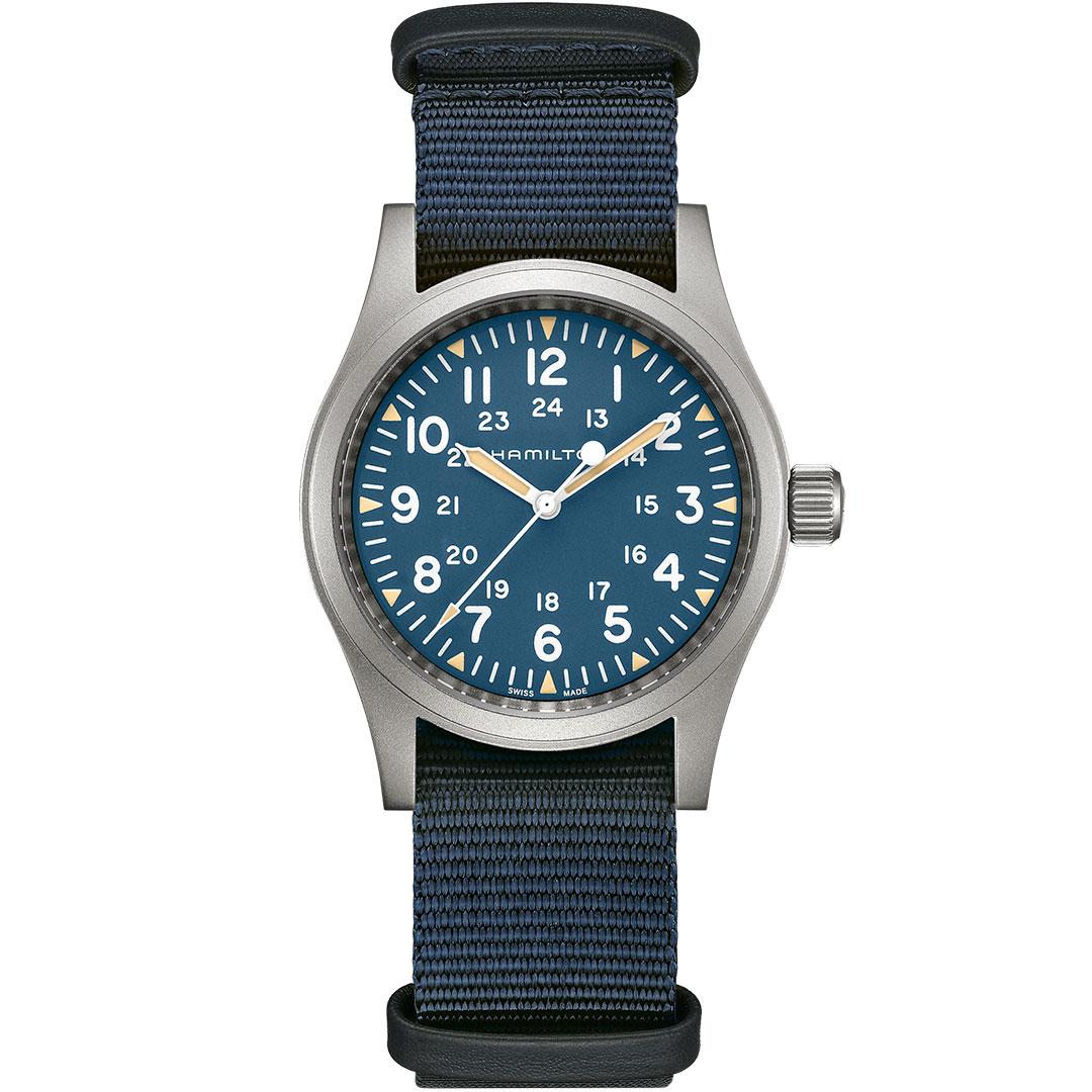 Hamilton Khaki Field Mechanical 38 mm ref. H69439940 (steel, blue)