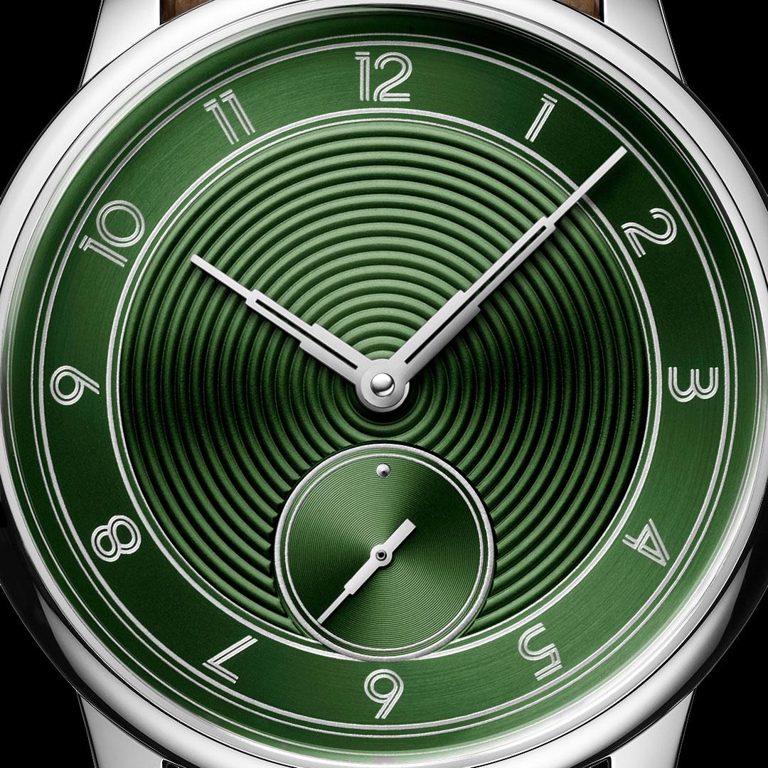 Louis Erard La Petite Seconde Metropolis Green x The Horophile ref. 34248AA69.BVA158 dial