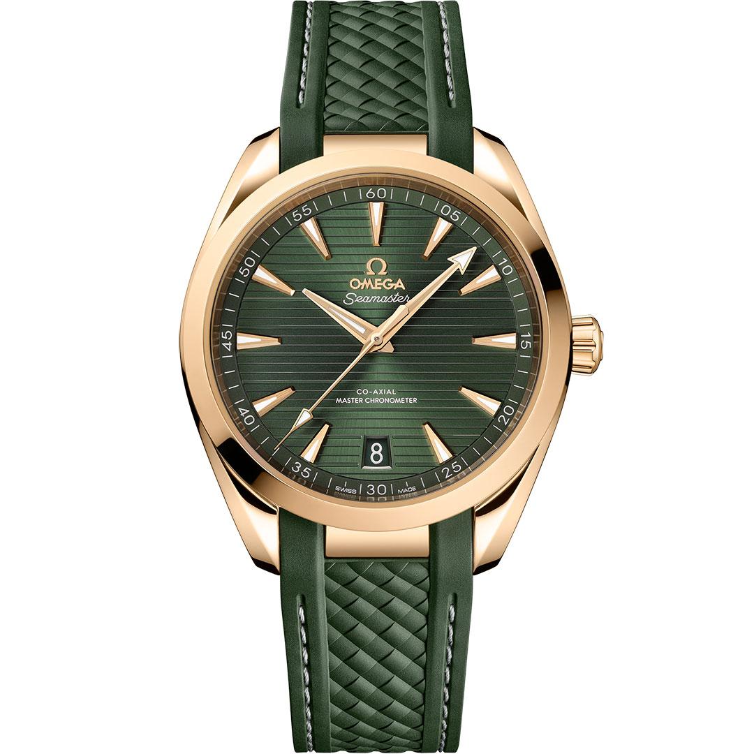 Omega Seamaster Aqua Terra 150M 41 mm Moonshine Gold Green ref. 220.52.41.21.10.001 (rubber)