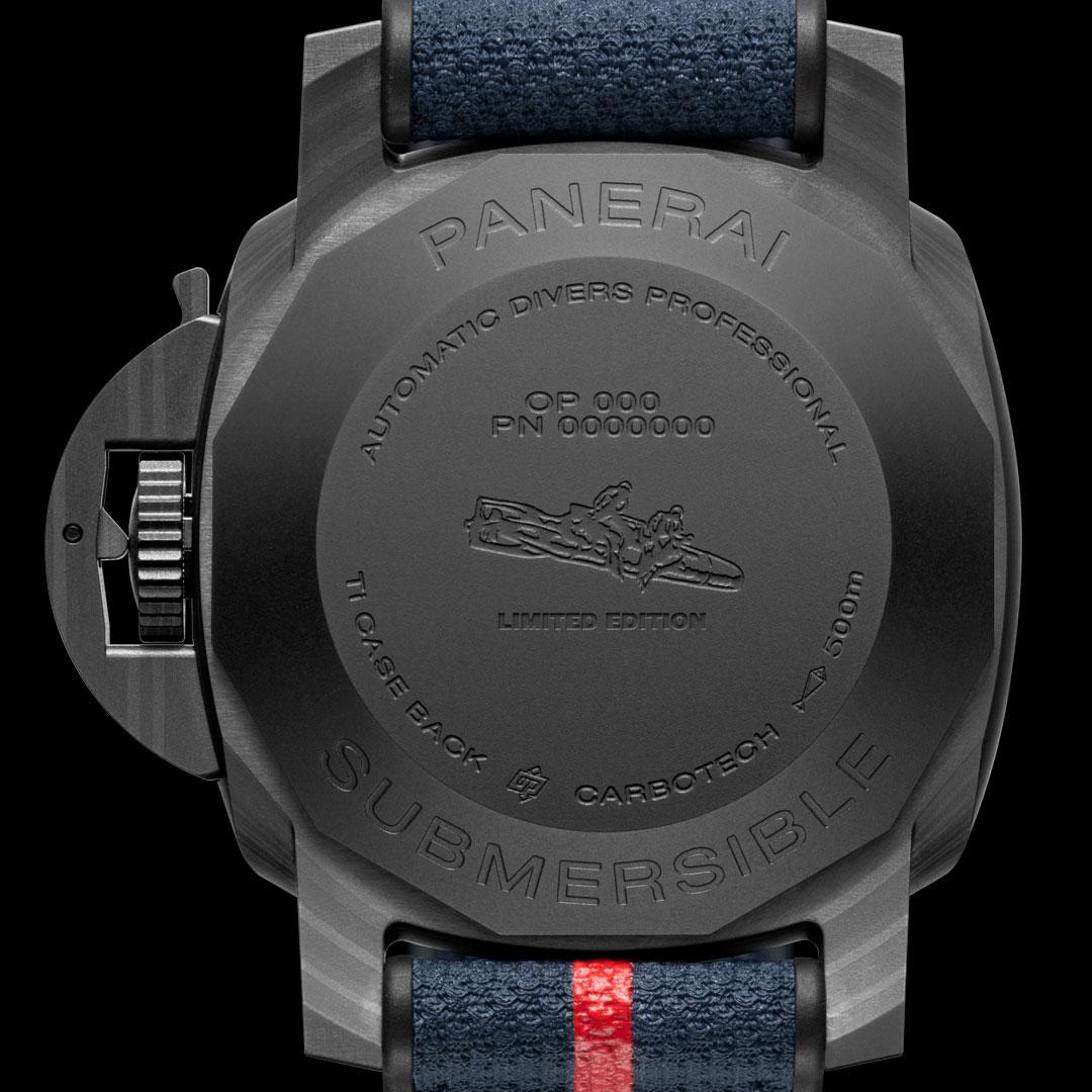 Panerai Submersible Luna Rossa Carbotech ref. PAM01563 back