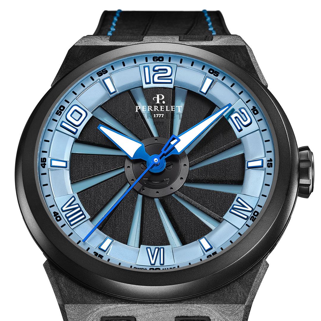 Perrelet Turbine Ice Blue Carbon ref. A4065/5 44 mm top