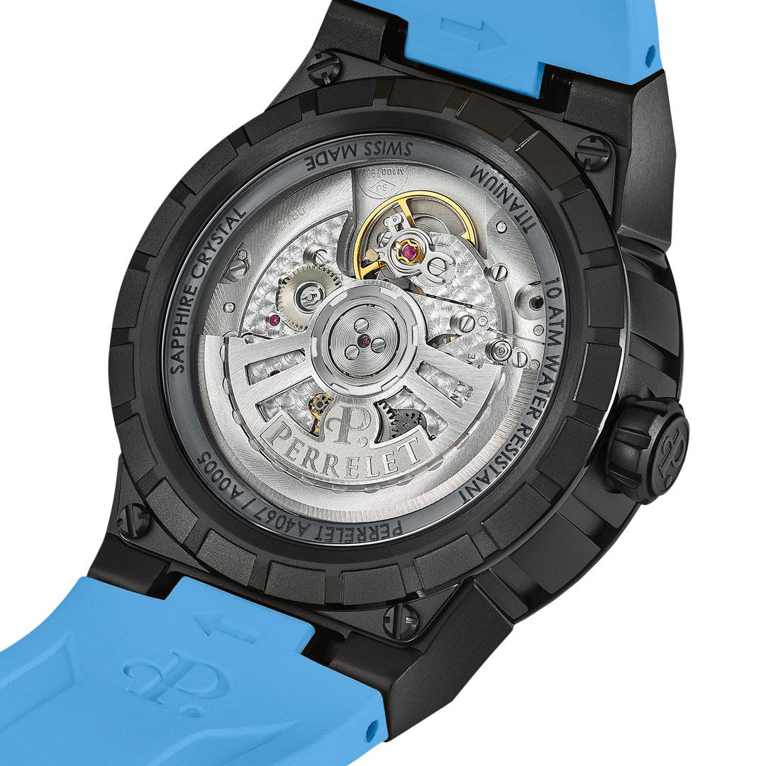 Perrelet Turbine Ice Blue Titanium ref. A4067/7 41 mm back