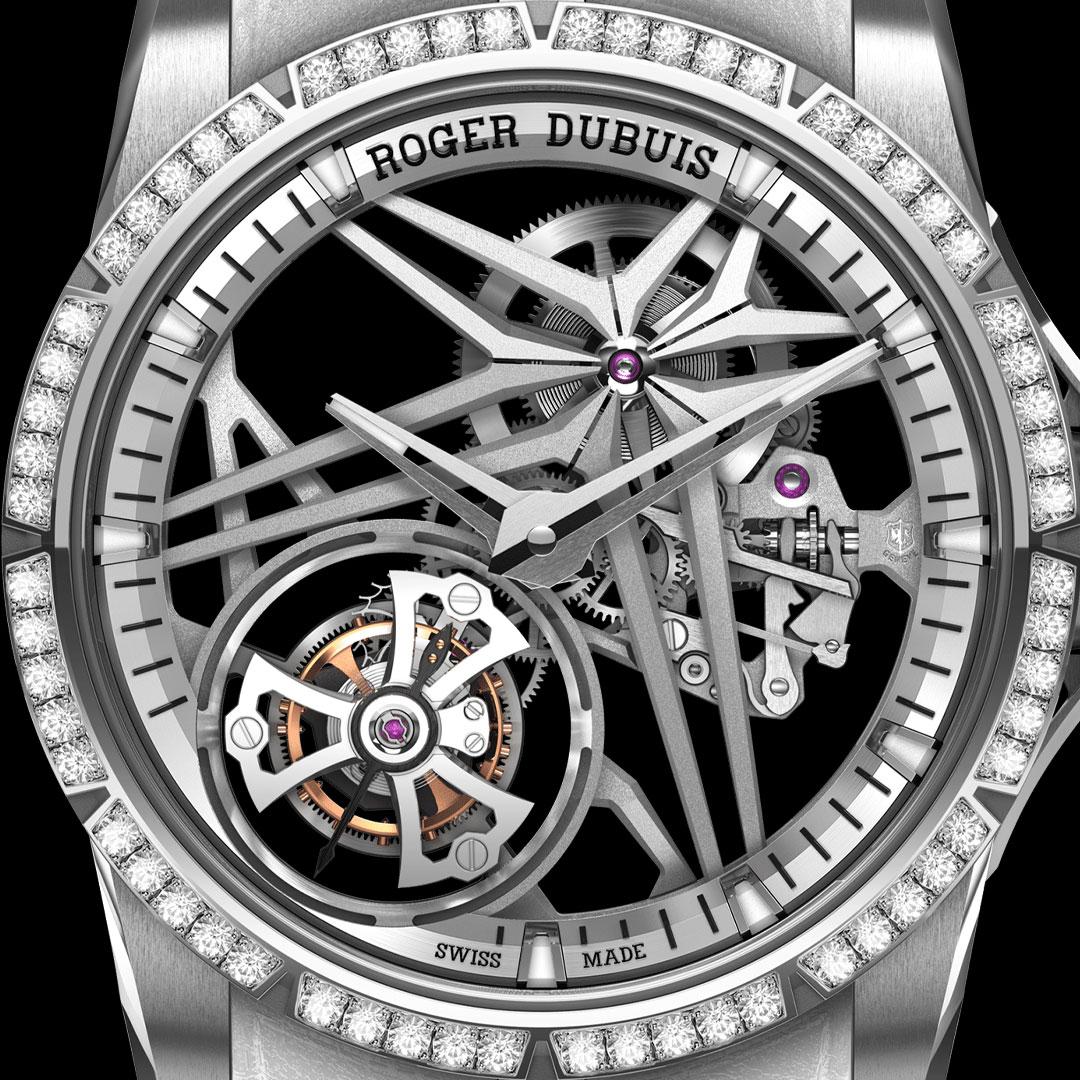 Roger Dubuis Excalibur Monotourbillon White Gold ref. DBEX0989 dial