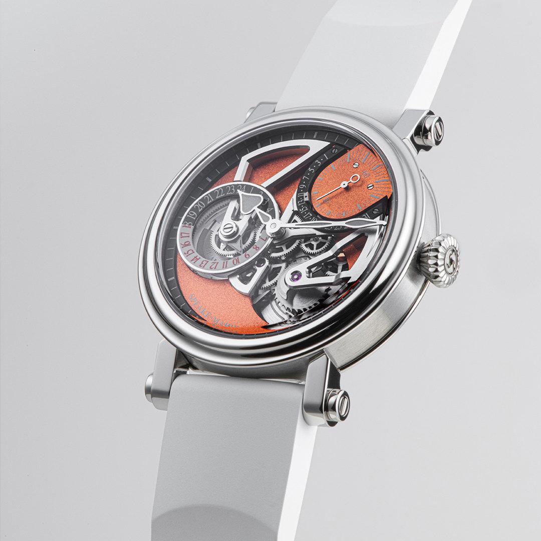 Speake Marin Openworked Dual Time Terracotta side