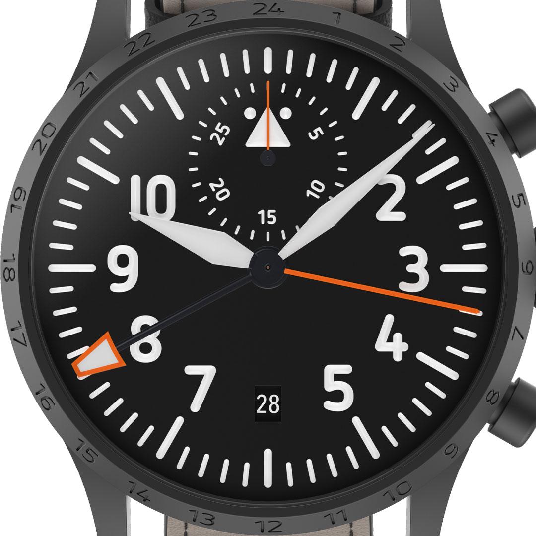 Stowa Flieger Verus GMT Chrono Black Forest Limited dial