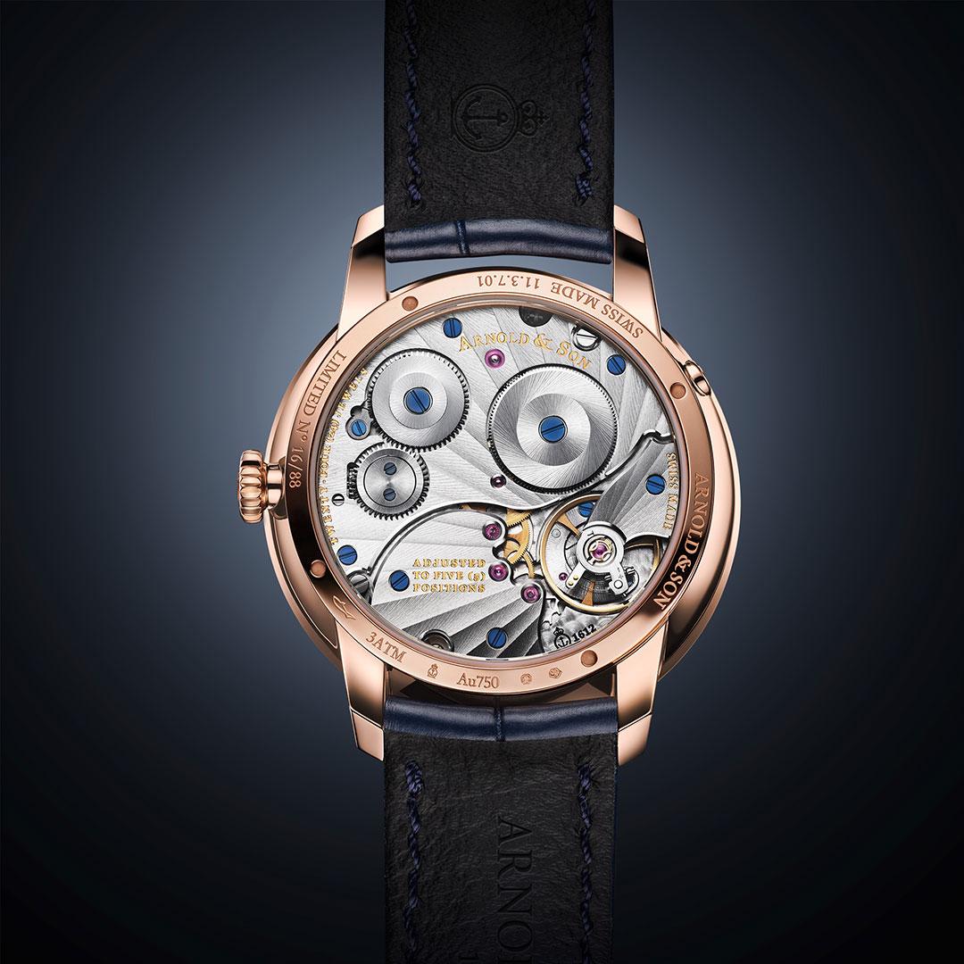 Arnold & Son Perpetual Moon 38 Gold Aventurine & Grey ref. 1GLBR back