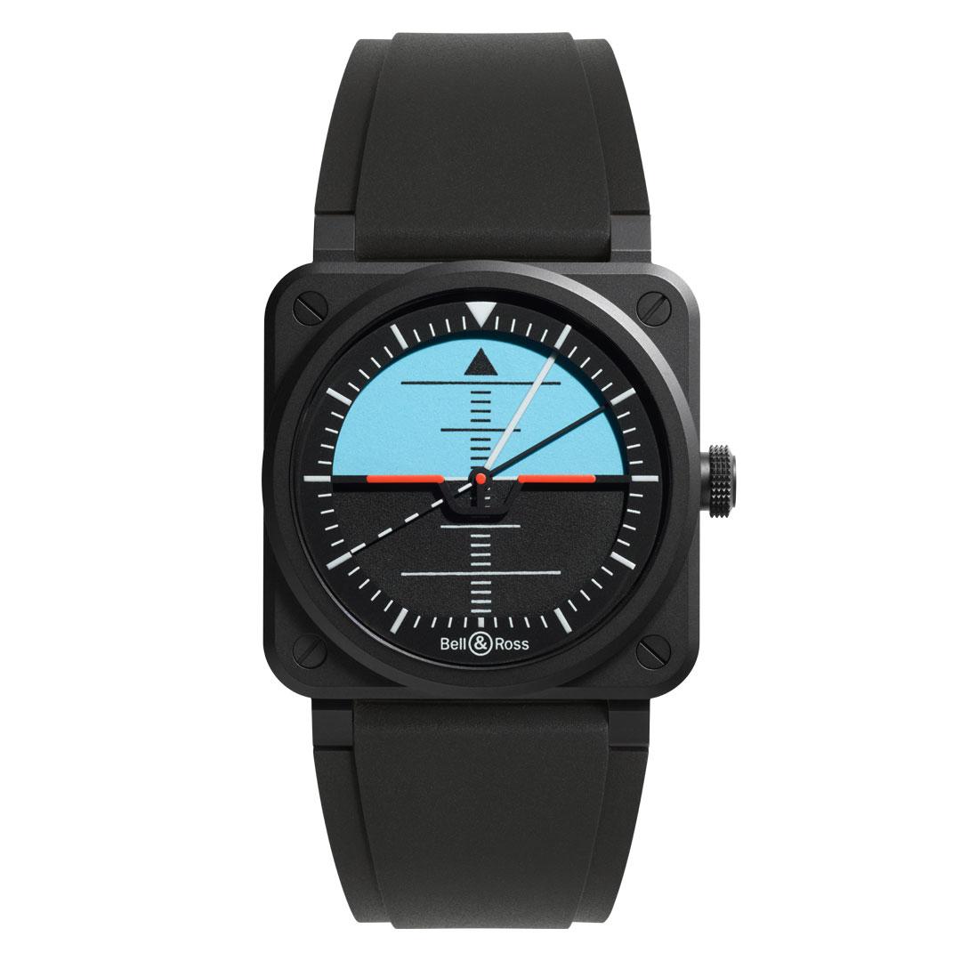 Bell & Ross BR 03 Horizon ref. BR03A-HRZ-CE/SRB black rubber strap