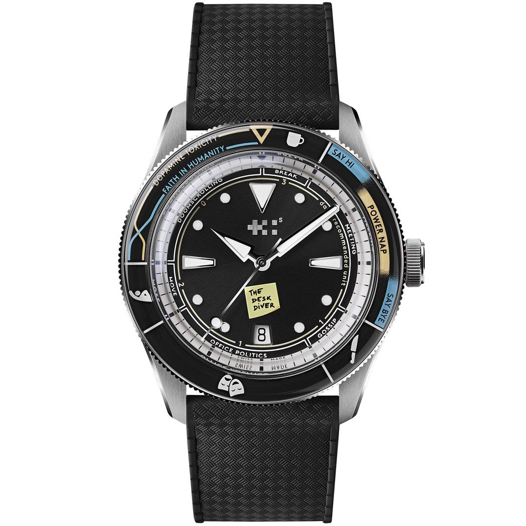 Christopher Ward C65 Desk Diver ref. C65-41ADA2-DDK-RK rubber strap