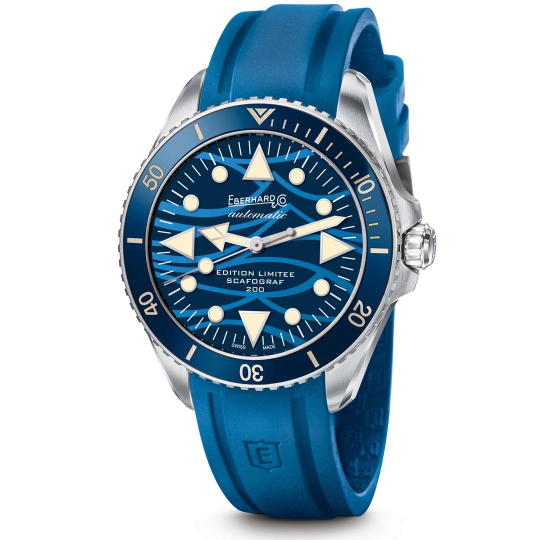 Eberhard & Co. Scafograf 200 Onde Bleue ref. 41046 rubber strap