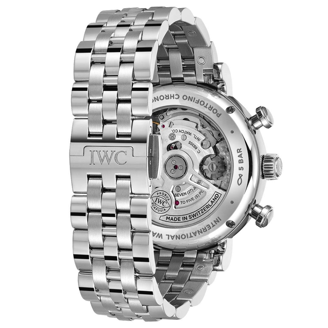 IWC Portofino Chronograph 39 Stainless Steel Bracelet ref. IW391503 back