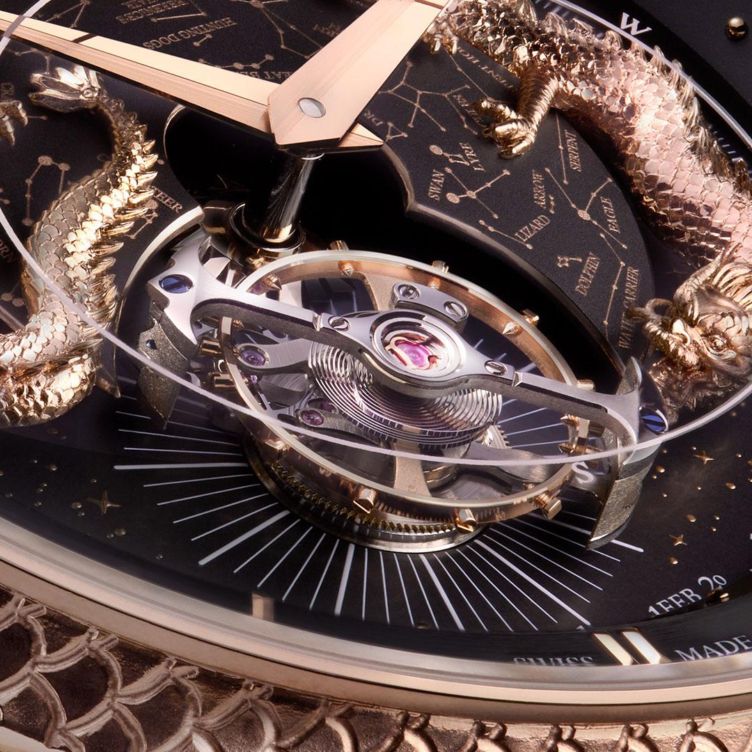 Jaeger-LeCoultre Master Hybris Artistica Calibre 945 Dragon ref. Q52624A3 dial detail