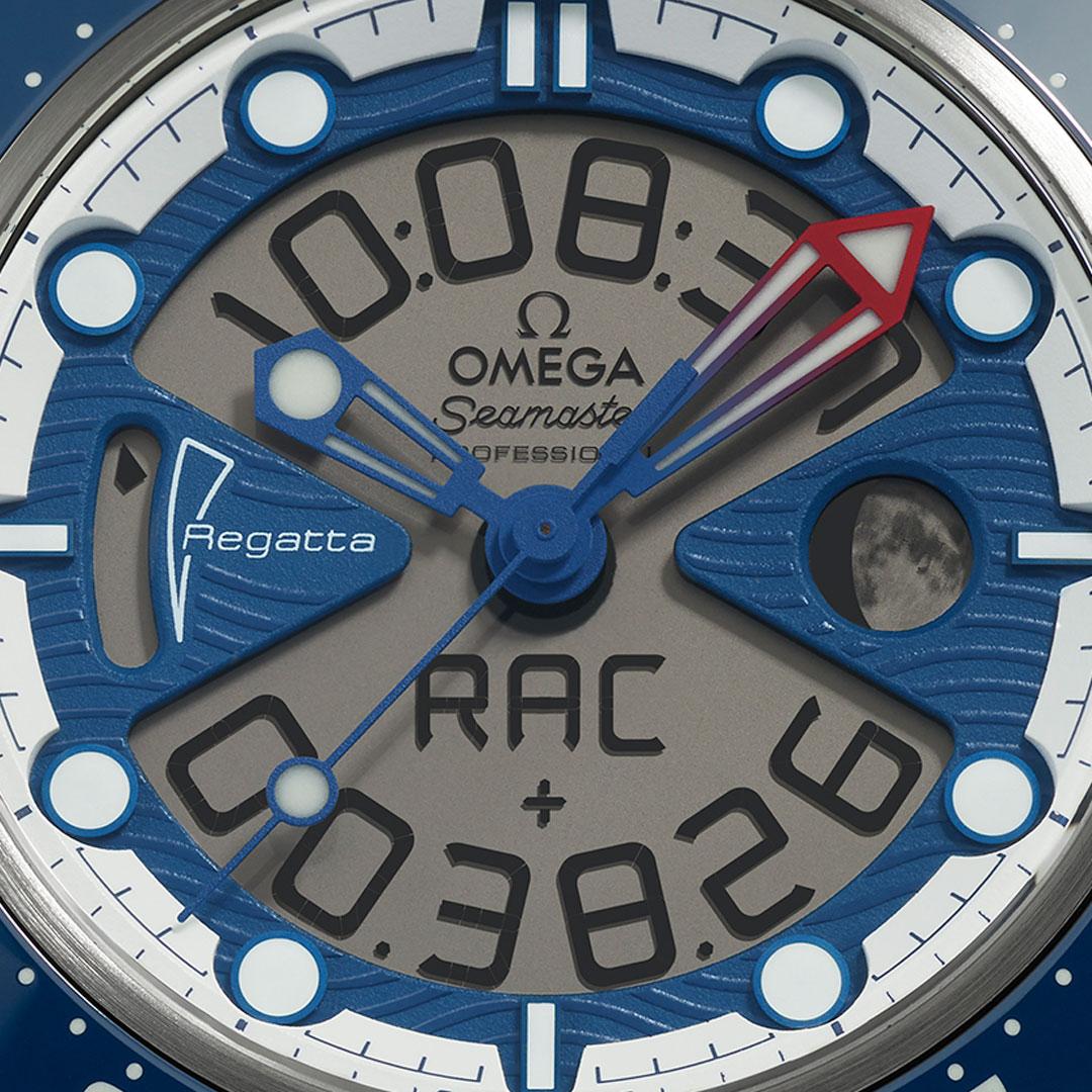 Omega Seamaster Regatta 37th America's Cup ref. 216.92.46.79.10.001 dial detail