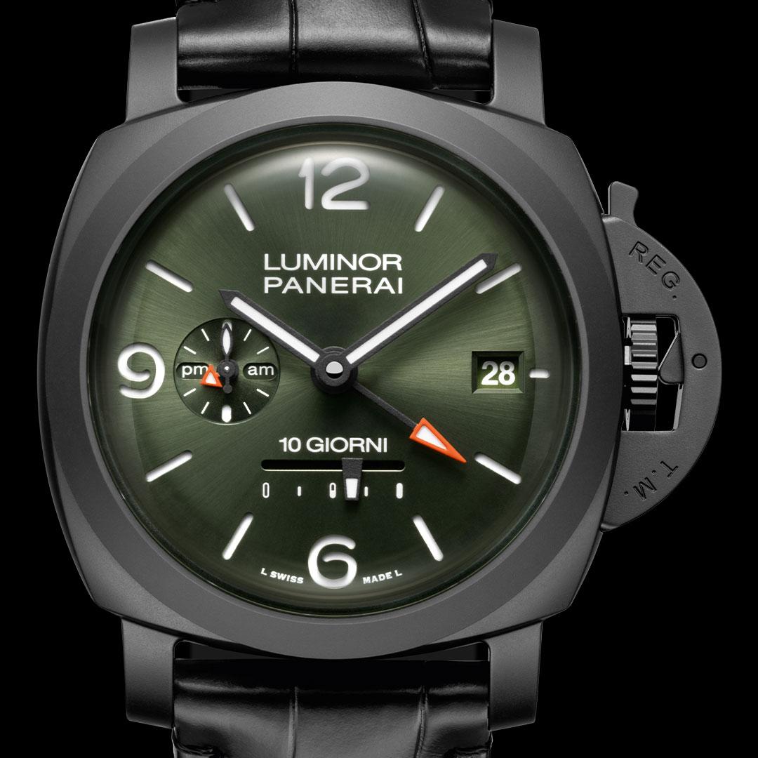 Panerai Luminor Dieci Giorni GMT Ceramica ref. PAM01483 dial