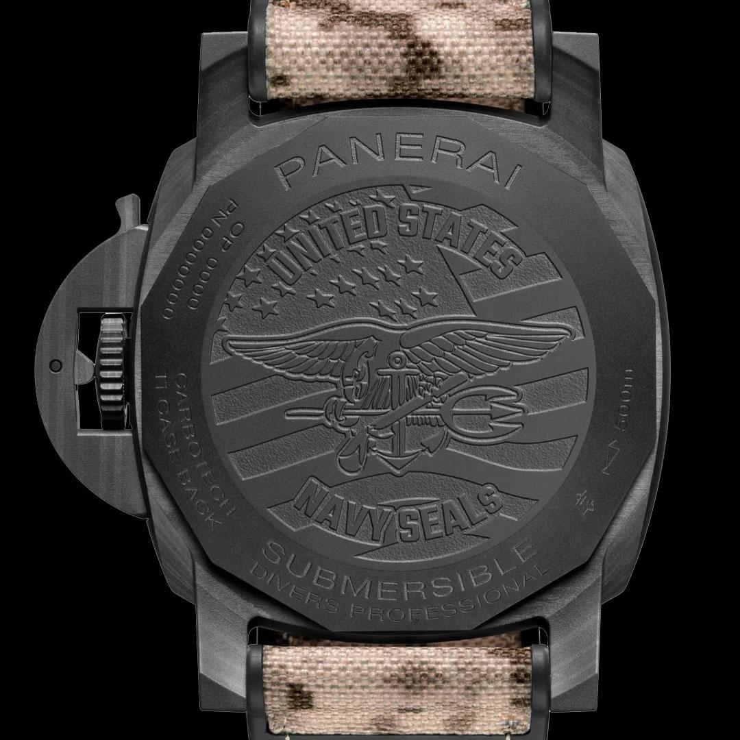 Panerai Submersible QuarantaQuattro GMT Navy SEALs Carbotech ref. PAM01513 back