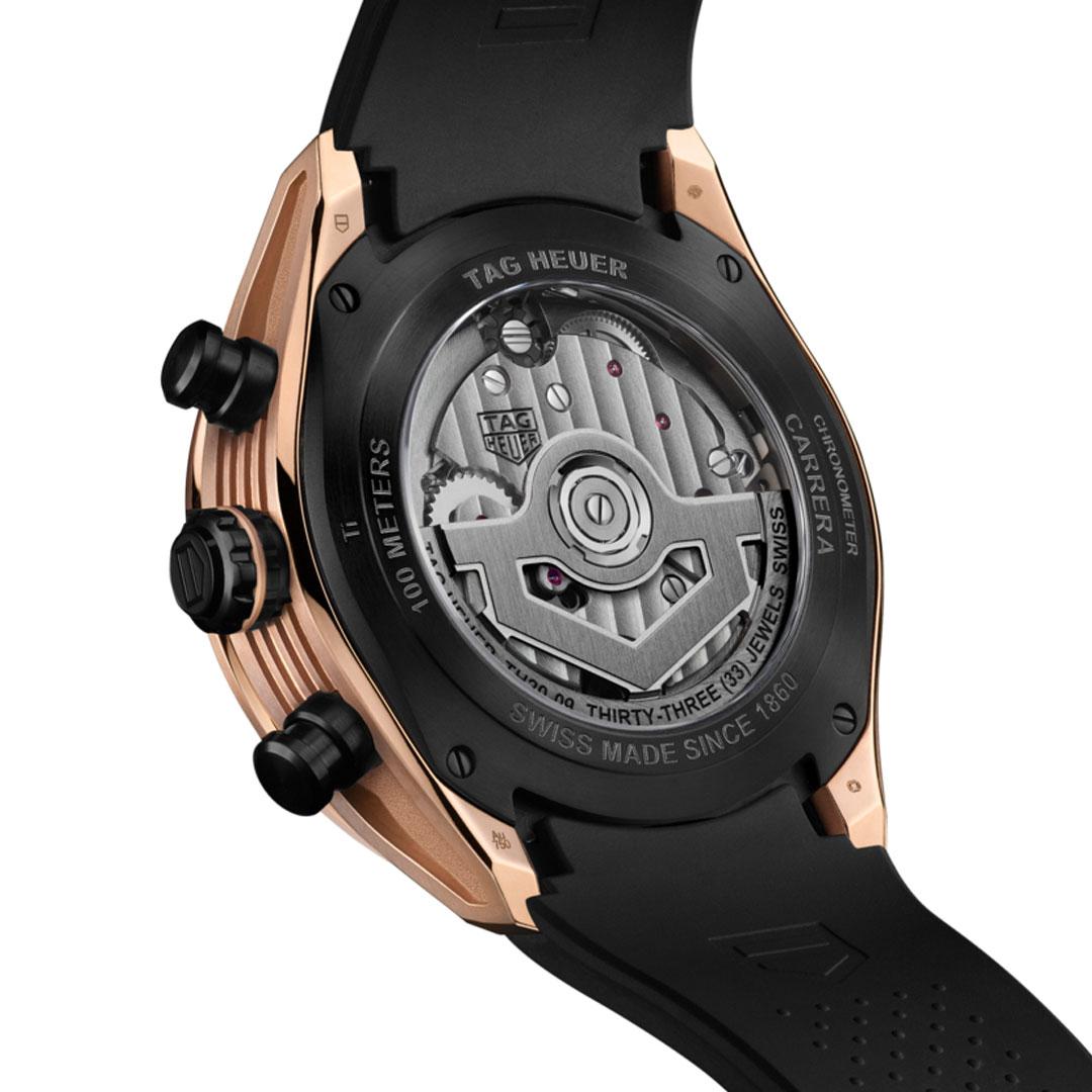 TAG Heuer Carrera Chronograph Tourbillon Extreme Sport titanium and rose gold back