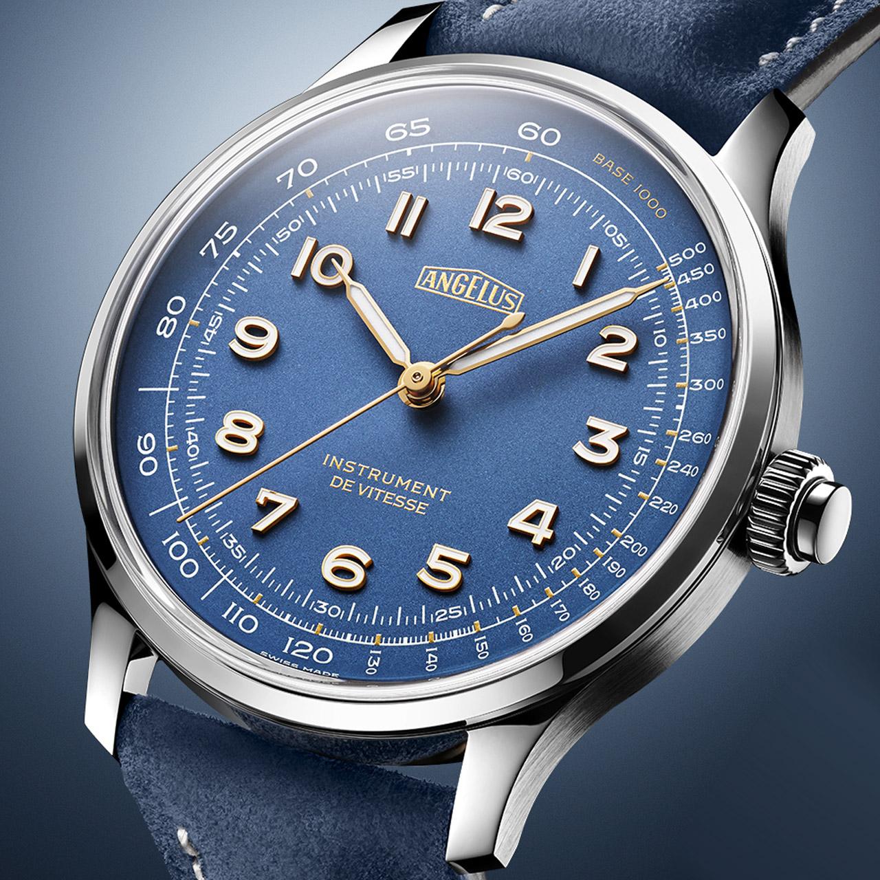 Angelus Instrument de Vitesse Indianapolis Blue and Silverstone Grey ref. 0CHBS.U01A.V010S side