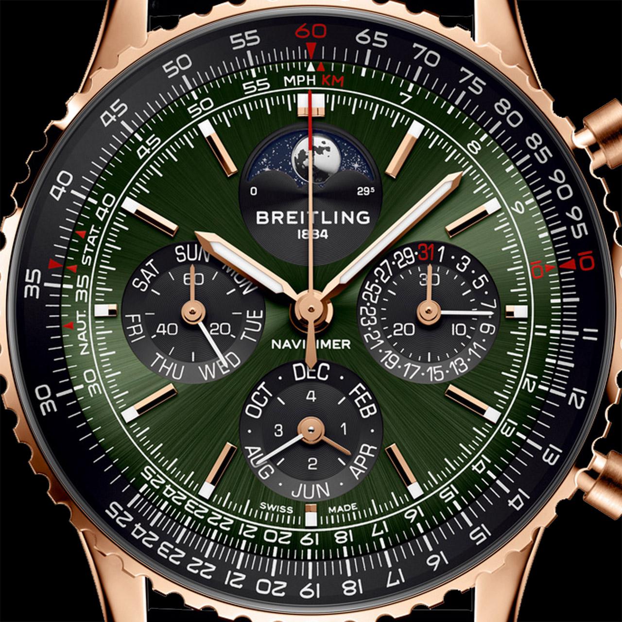 Breitling Navitimer B19 Chronograph 43 Perpetual Calendar 140th Anniversary TimeForArt ref. RB19102A1L1P1 dial