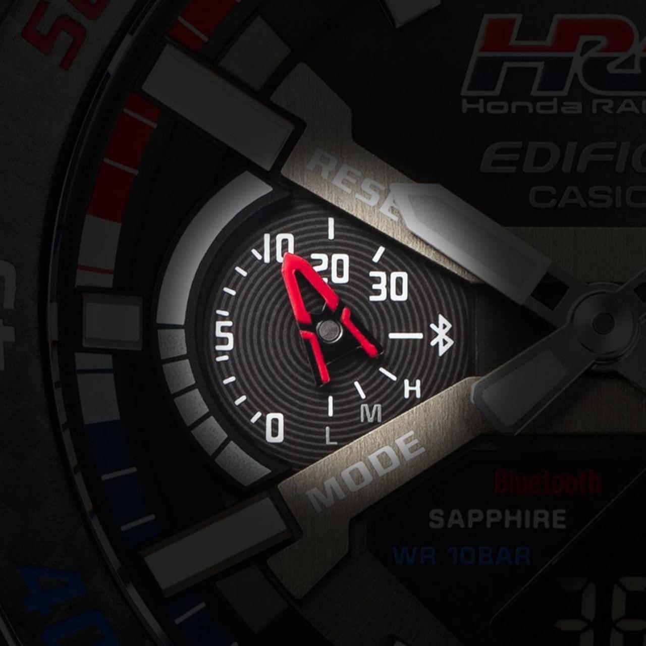 Casio Edifice Sospensione Honda Racing Corporation (HRC Edition) 2024 ref. ECB-2000HR-1A dial detail