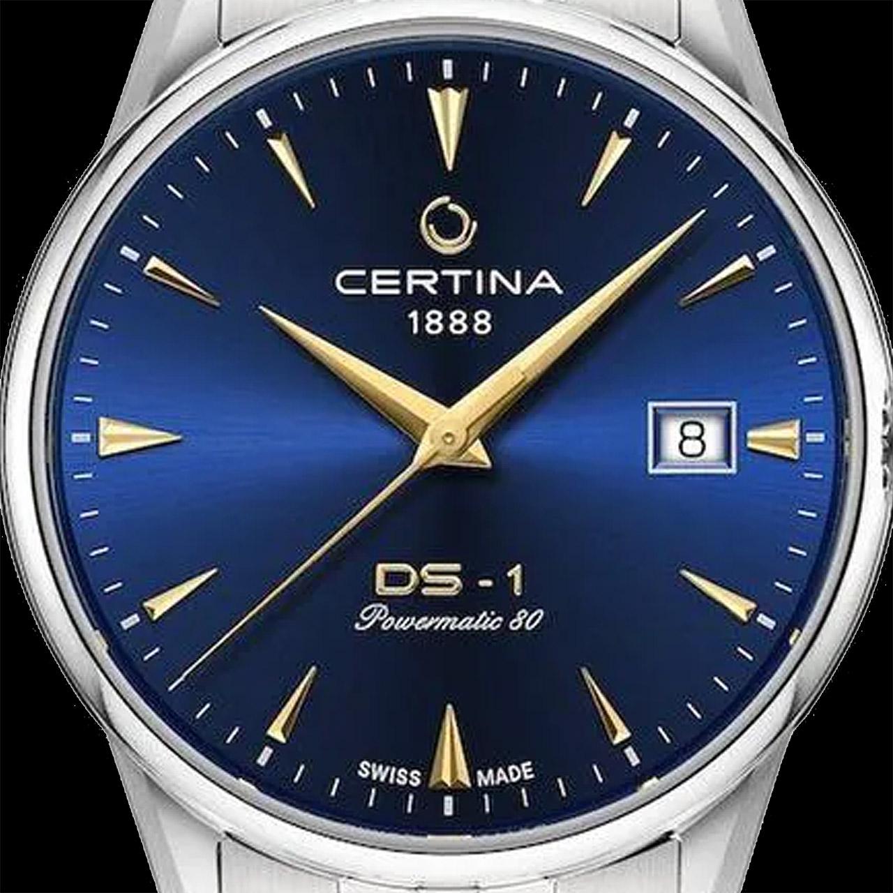 Certina DS-1 38 mm Automatic Blue-Gold ref. C029.207.11.041.00 dial