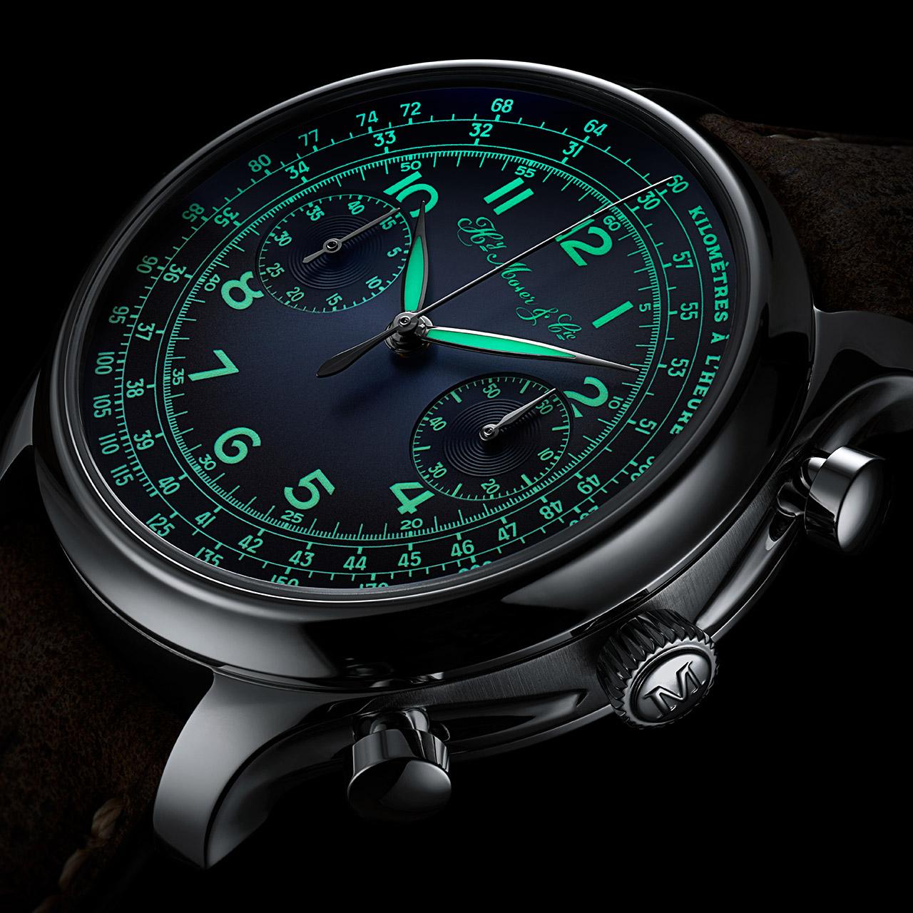 H. Moser & Cie. Endeavour Chronograph x Massena LAB ref. 1220-1200 dial dark