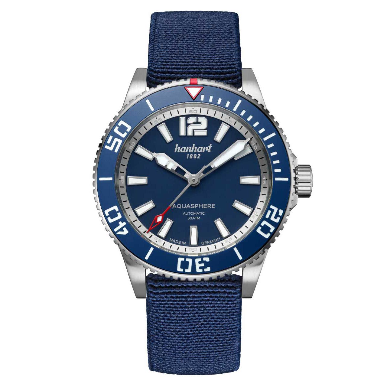 Hanhart Aquasphere FreeFall Blue ref. 772.270-3338 hook strap