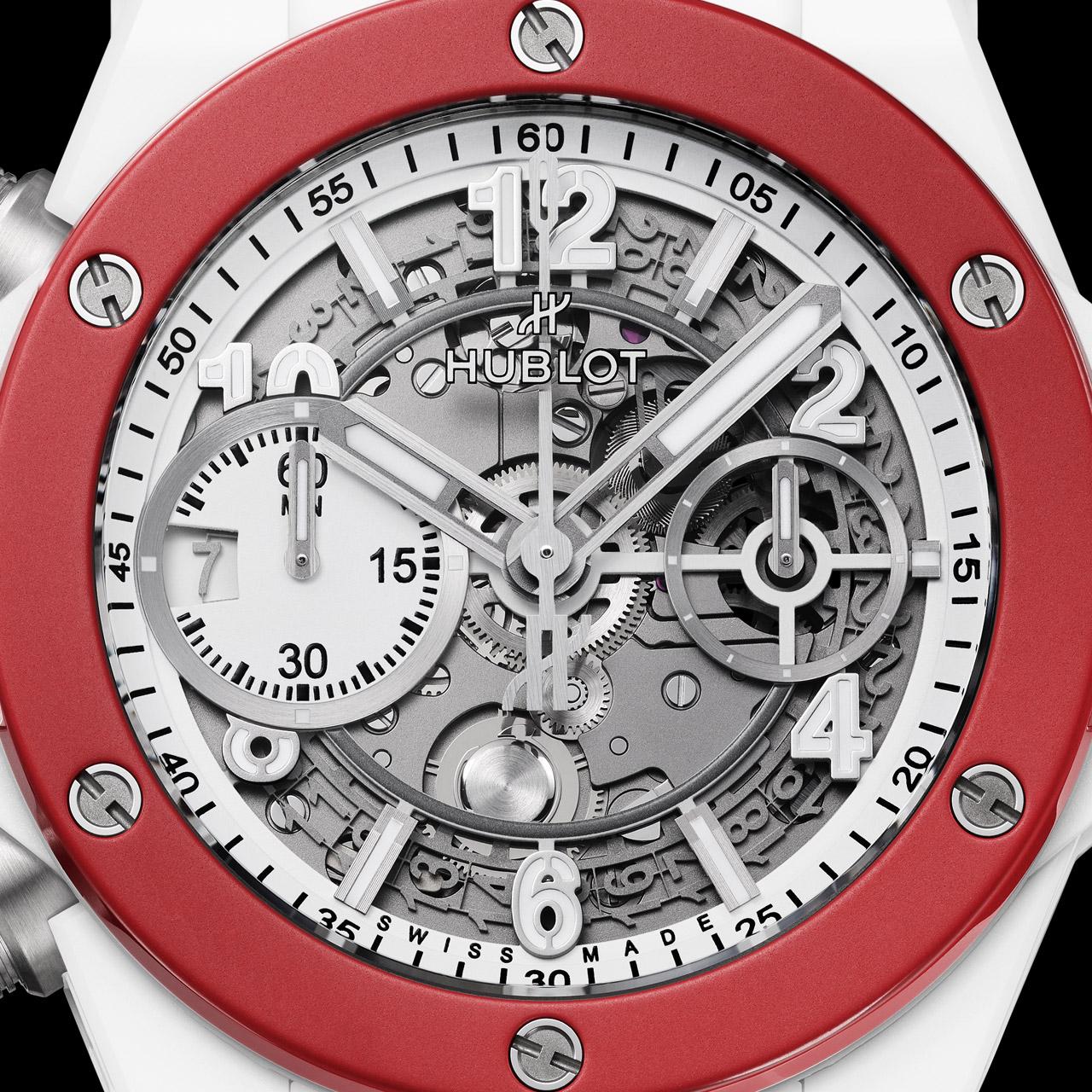 Hublot Big Bang Unico Left Handed White Ceramic ref. 441.HF.2210.RW.WBS24 dial