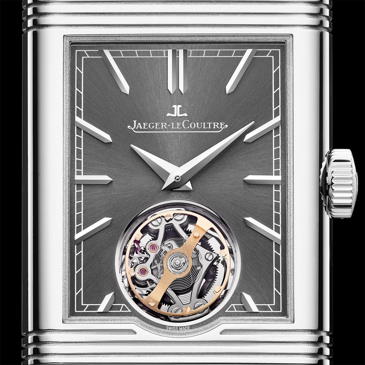 Jaeger-LeCoultre Reverso Tribute Duoface Tourbillon Steel ref. Q392845J recto dial