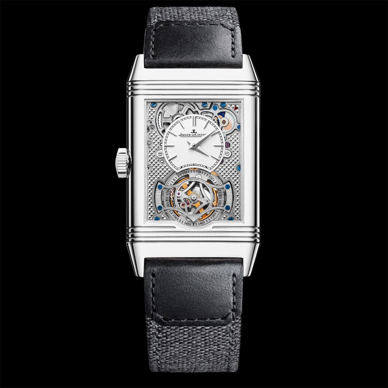 Jaeger-LeCoultre Reverso Tribute Duoface Tourbillon Steel ref. Q392845J verso back Fagliano leather