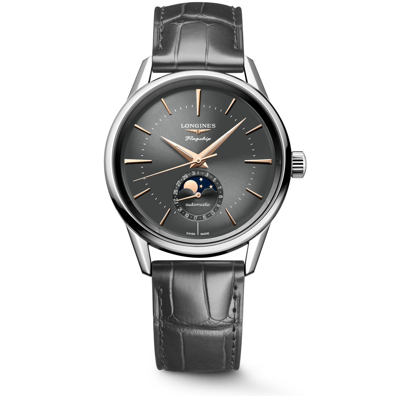 Longines Flagship Heritage Moon Phase ref. L4.815.4.52.2 anthracite