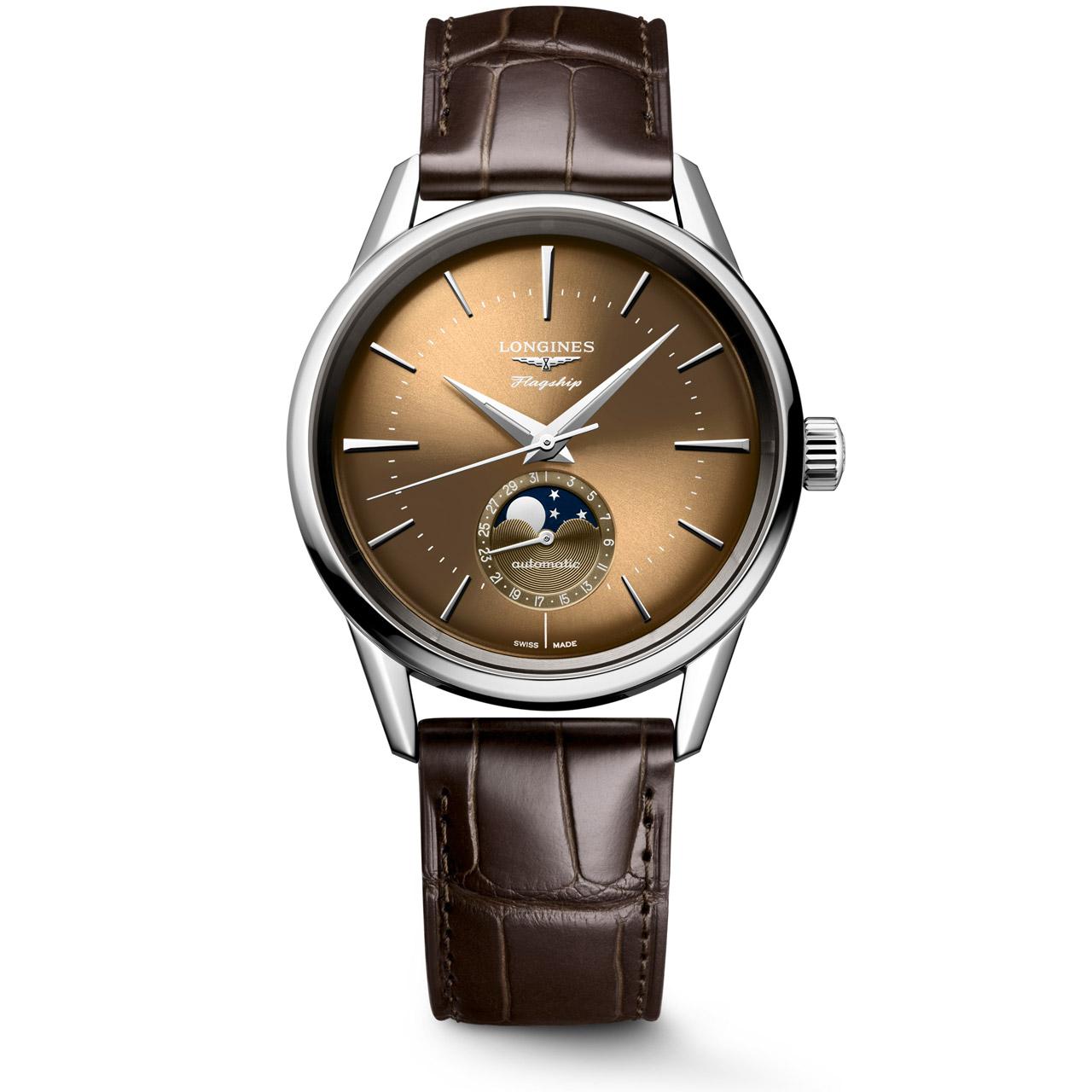 Longines Flagship Heritage Moon Phase ref. L4.815.4.62.2 Havana beige