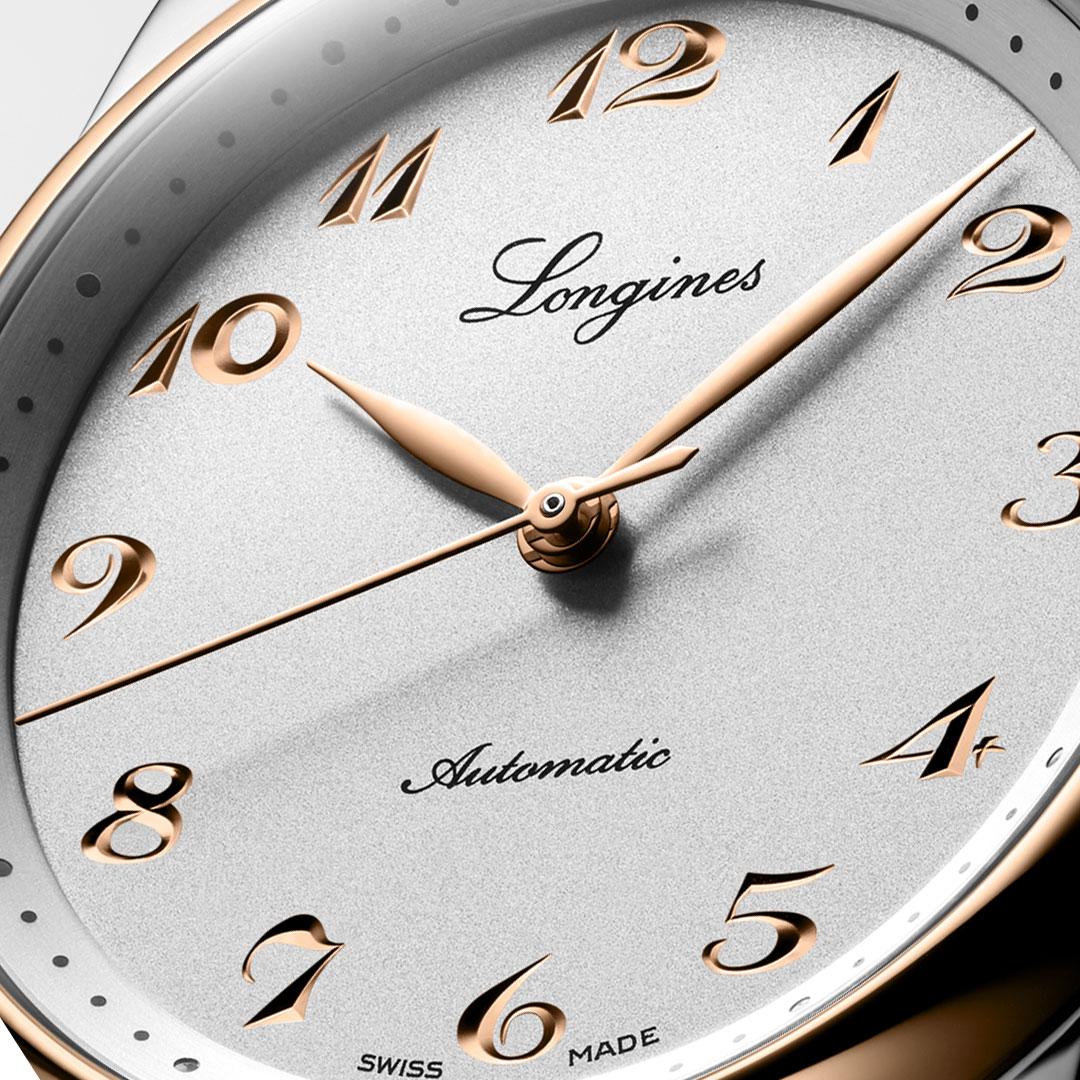 Longines Master Collection 40 mm Bi-material ref. L2.793.5.70 dial detail