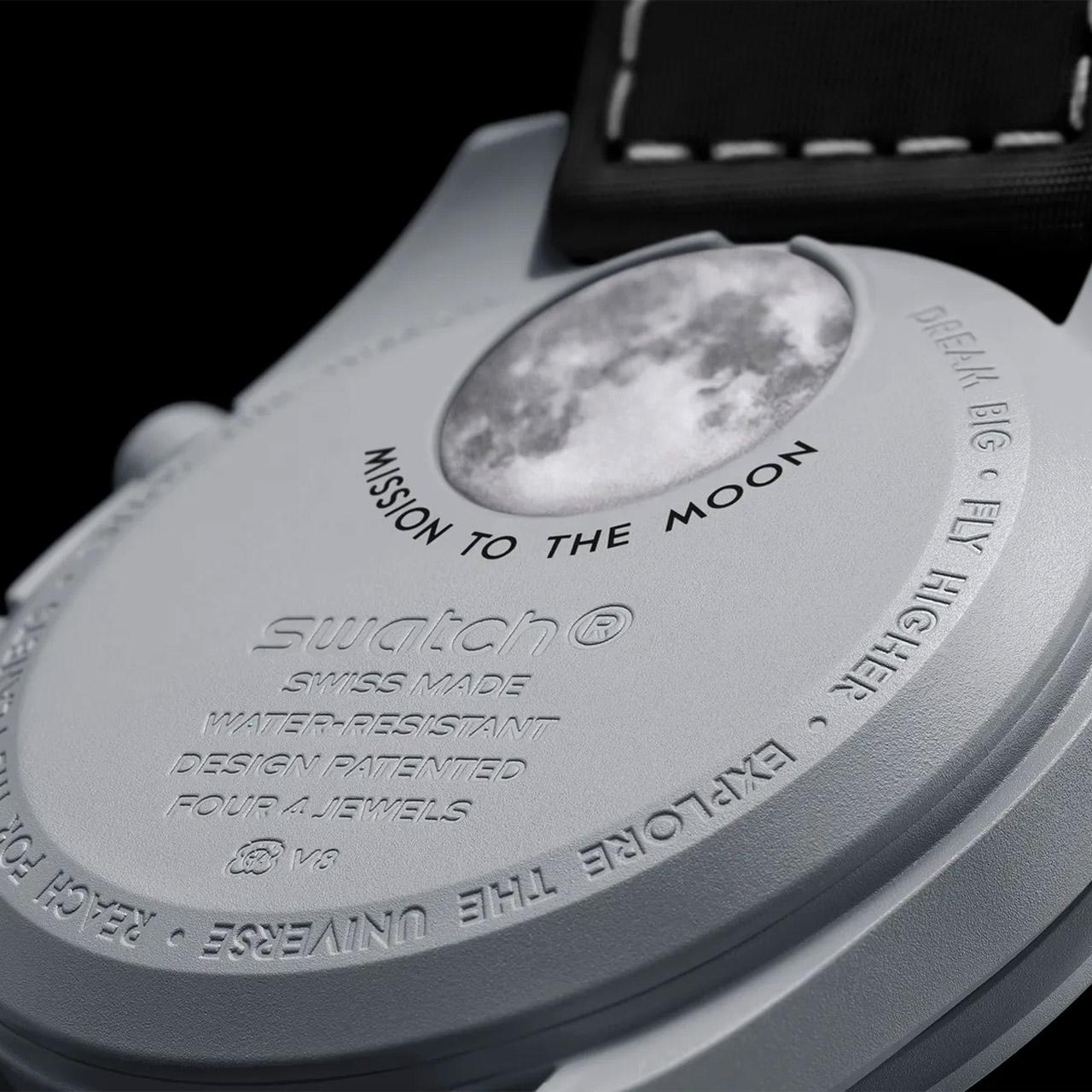 Omega x Swatch Bioceramic Moonswatch Mission to Earthphase ref. SO33M700 back