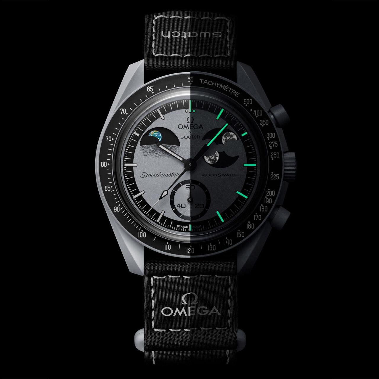 Omega x Swatch Bioceramic Moonswatch Mission to Earthphase ref. SO33M700 dark