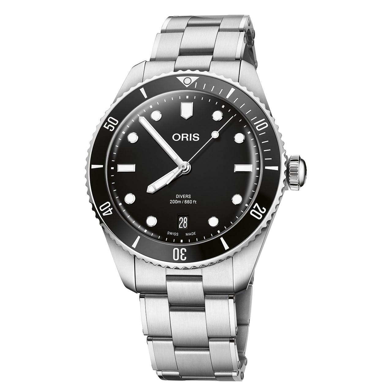 Oris Divers Date 39 mm ref. 733 7795 4051 black bracelet