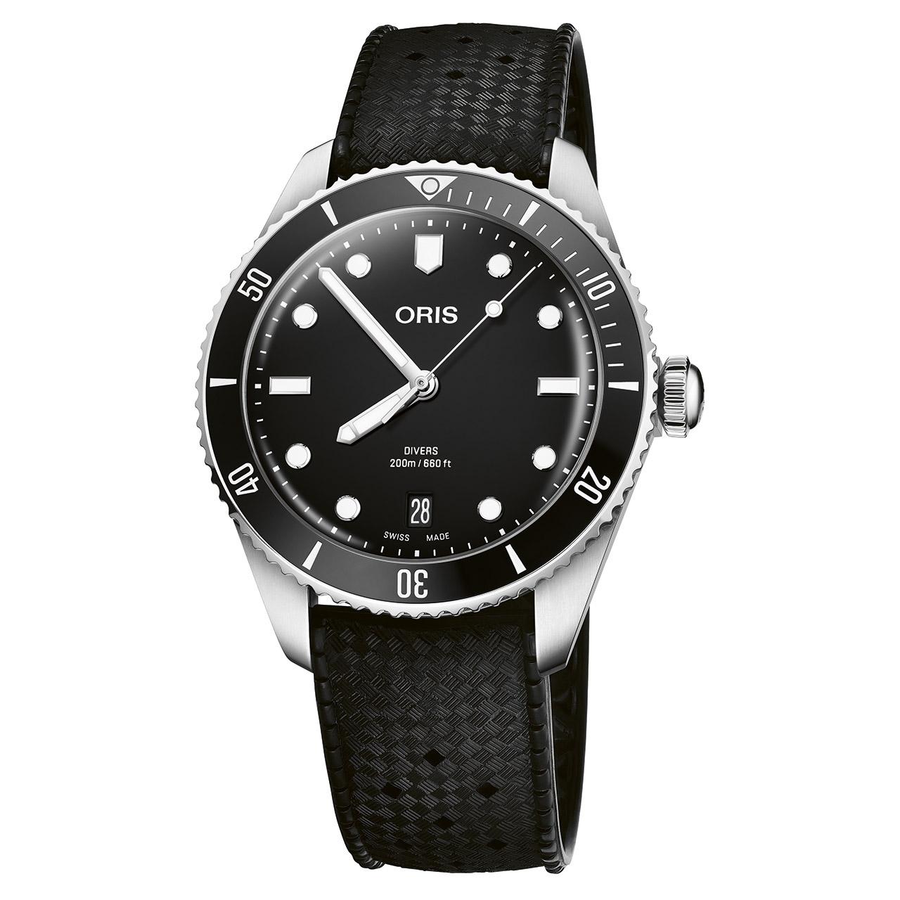 Oris Divers Date 39 mm ref. 733 7795 4051 black rubber