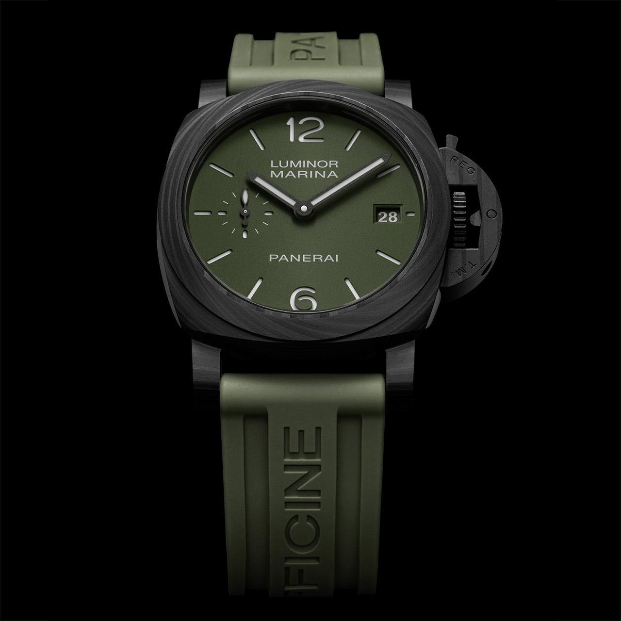 Panerai Luminor Quaranta Carbotech Matt Green ref. PAM01526 top