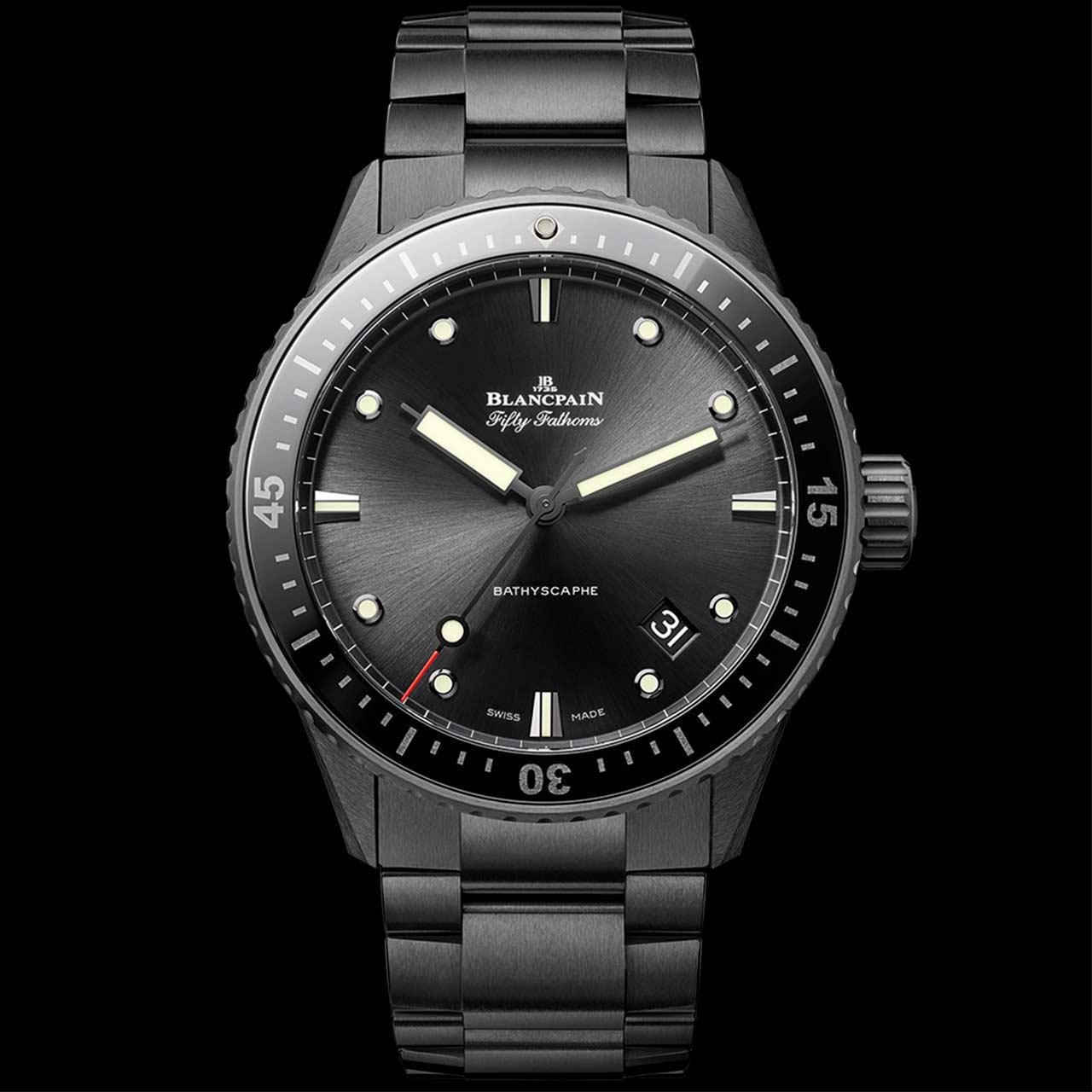 Blancpain Fifty Fathoms Bathyscaphe Ceramic ref. 5000-0130-01S (black, bracelet)