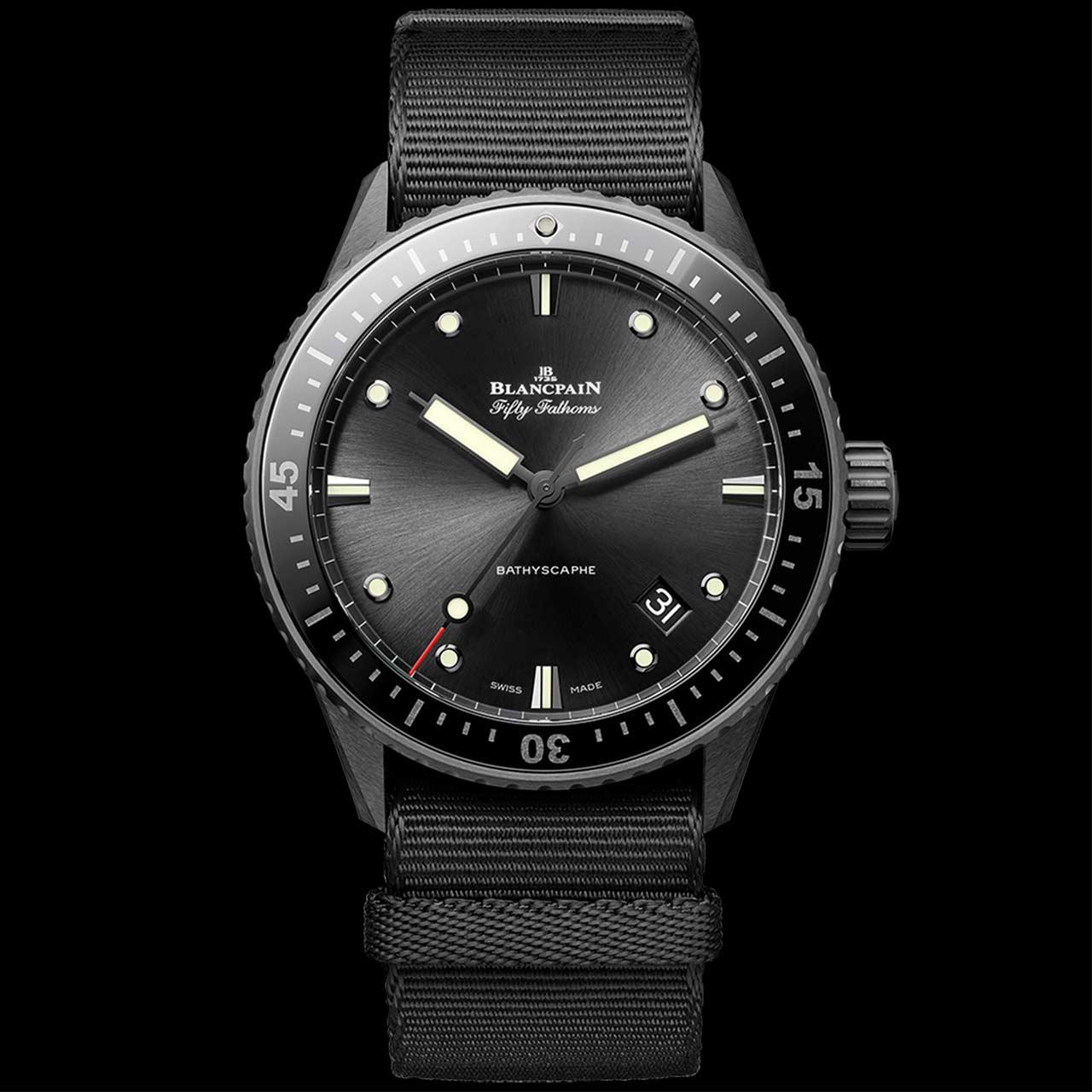 Blancpain Fifty Fathoms Bathyscaphe Ceramic ref. 5000-0130-NABA (black, NATO)