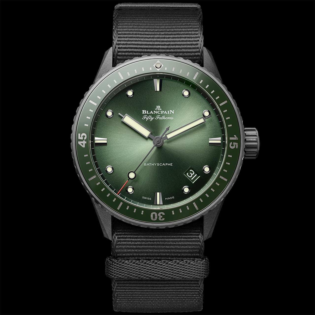 Blancpain Fifty Fathoms Bathyscaphe Ceramic ref. 5000-0153-NABA (green, NATO)