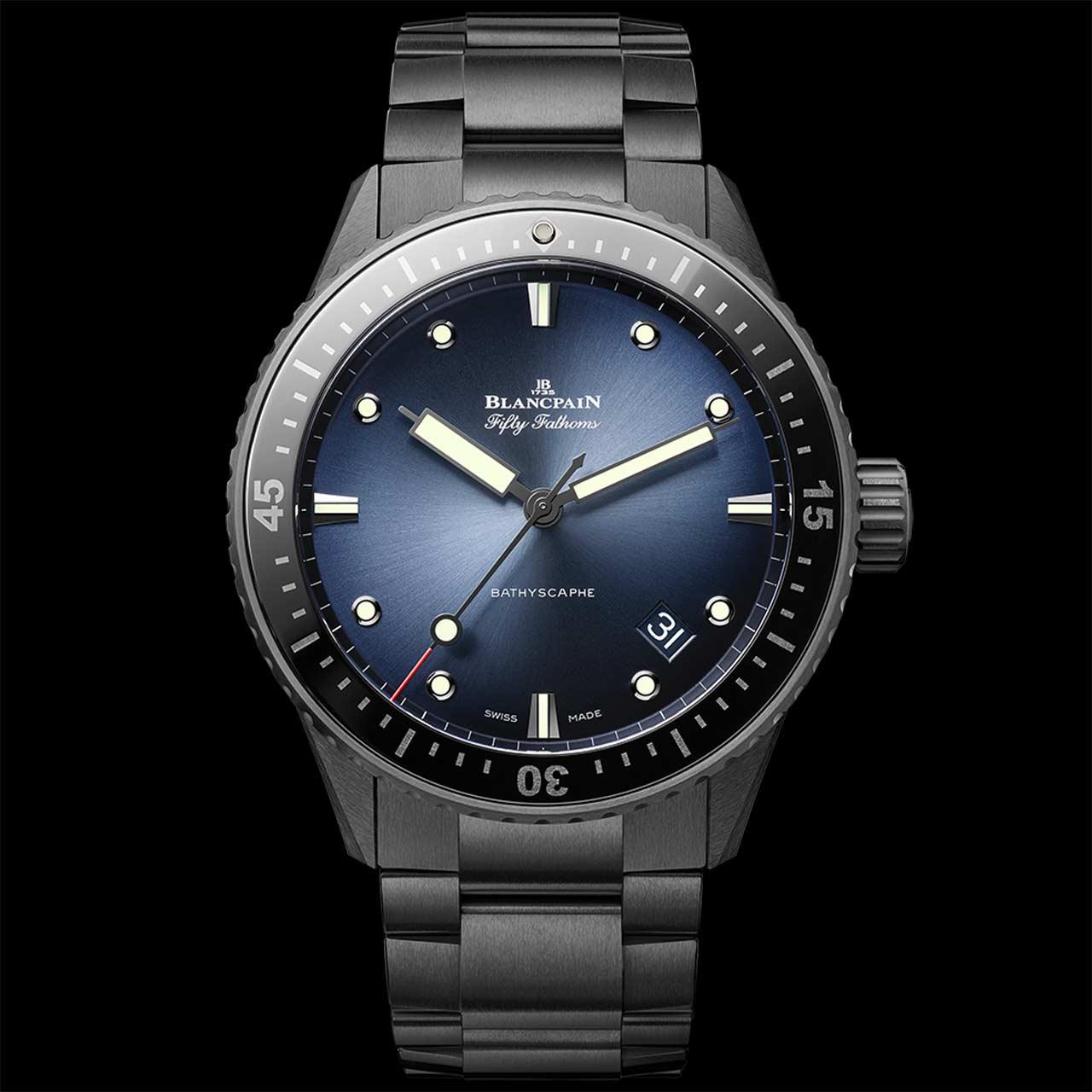 Blancpain Fifty Fathoms Bathyscaphe Ceramic ref. 5000A-0140-01S (blue, bracelet)