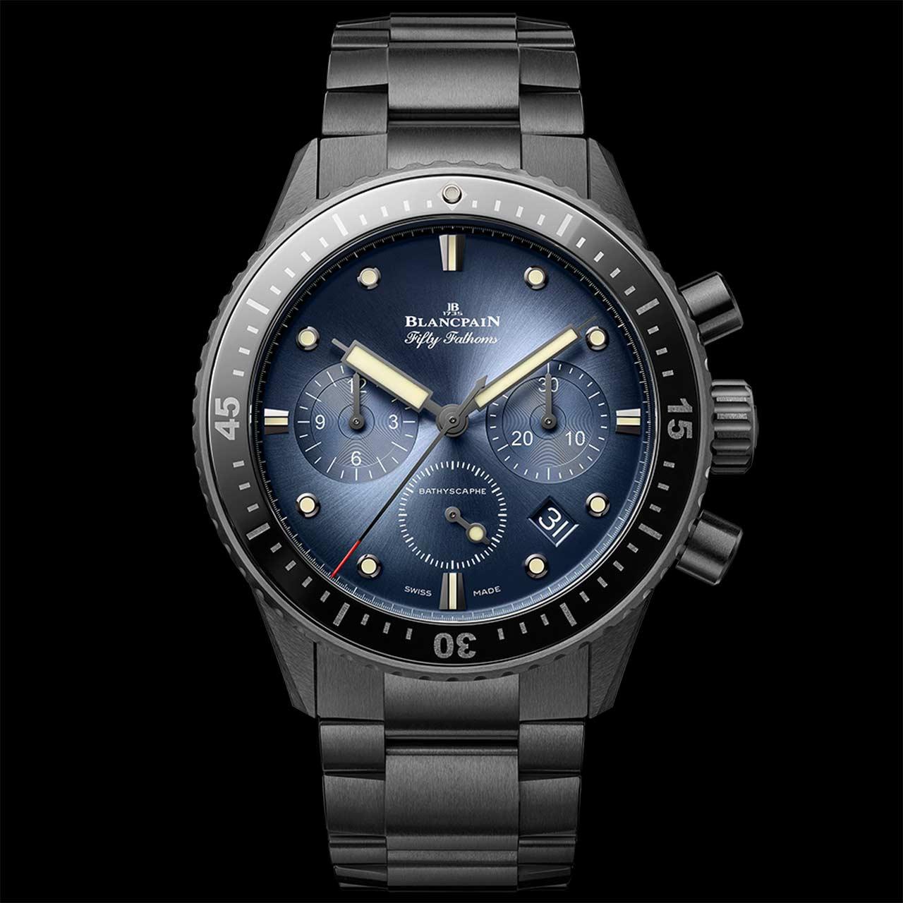 Blancpain Fifty Fathoms Bathyscaphe Chronographe Flyback Ceramic ref. 5200-0140-01S (blue, bracelet)