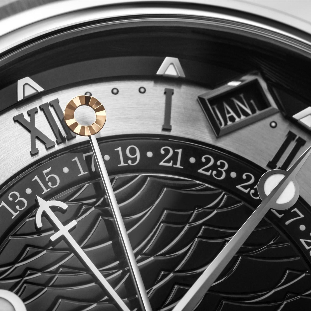 Breguet Marine Tourbillon Equation Marchante 5887 Black ref. 5887PT/92/5WV dial detail