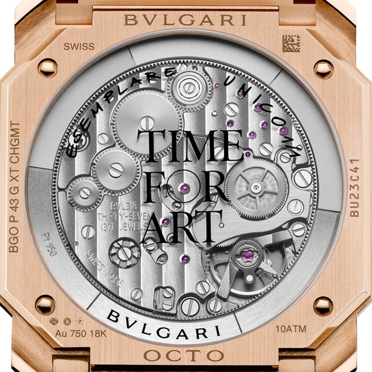 Bvlgari Octo Finissimo Chronograph GMT Sketch Timeforart Edition ref. 104217 back