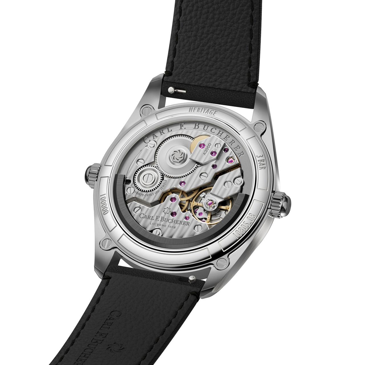 Carl F. Bucherer Heritage Worldtimer ref. 00.10805.0x back textile strap