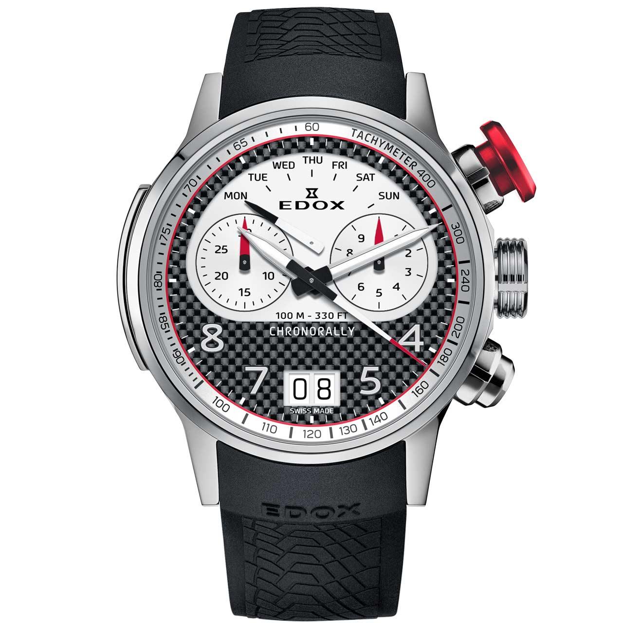 Edox Chronorally 45 BMW Motorrad Motorsport Limited Edition ref. 38003-TINR-CANBR black strap