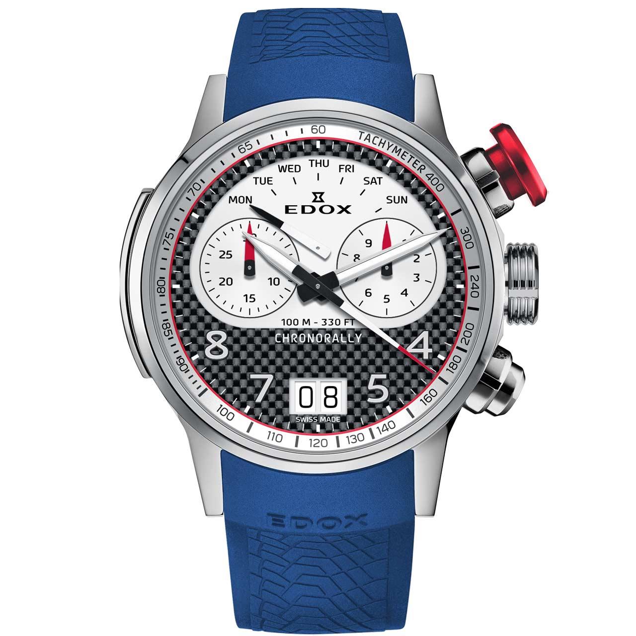 Edox Chronorally 45 BMW Motorrad Motorsport Limited Edition ref. 38003-TINR-CANBR blue strap