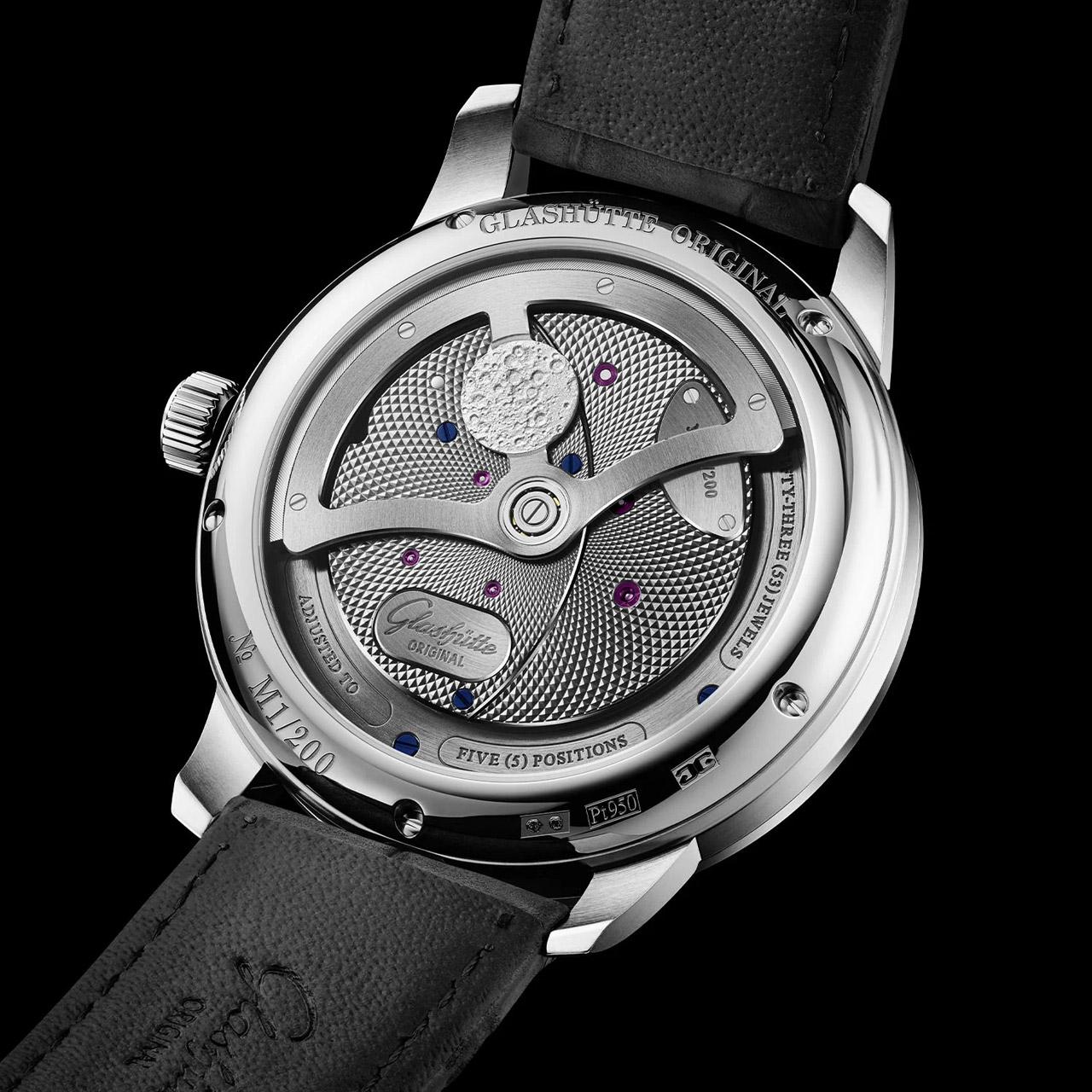 Glashutte Original PanoLunarInverse Platinum Moonphase Limited Edition ref. 1-91-04-01-03-6x back