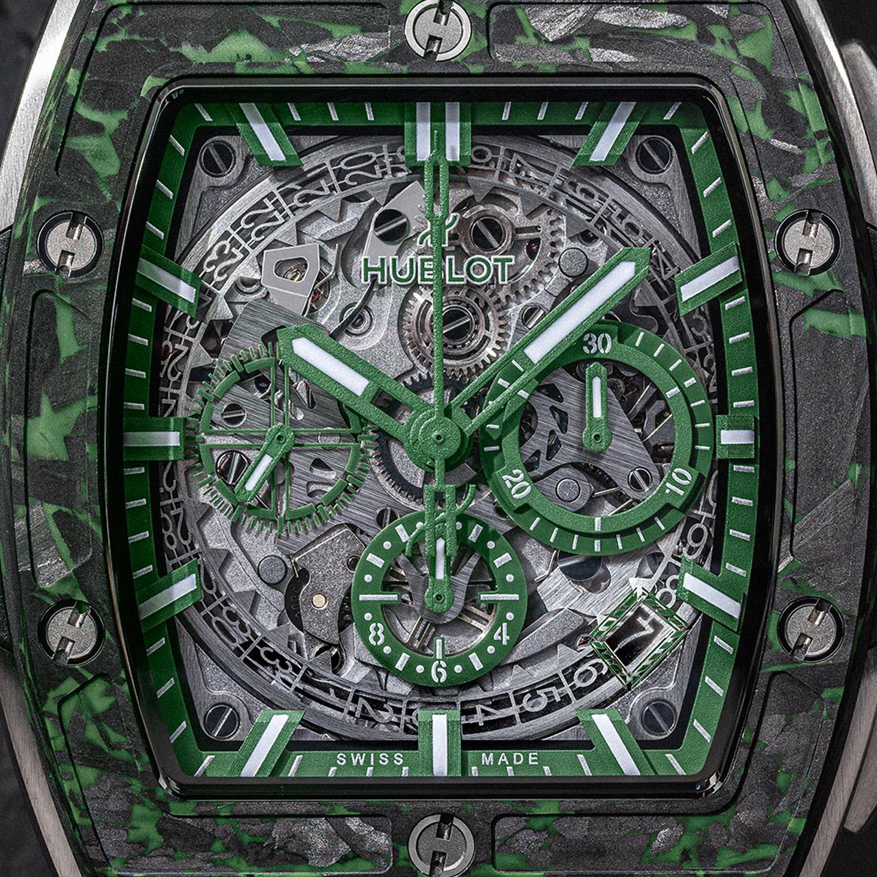 Hublot Spirit of Big Bang Titanium Green Carbon Mexico ref. 642.NQ.5270.NR.MEX24 dial