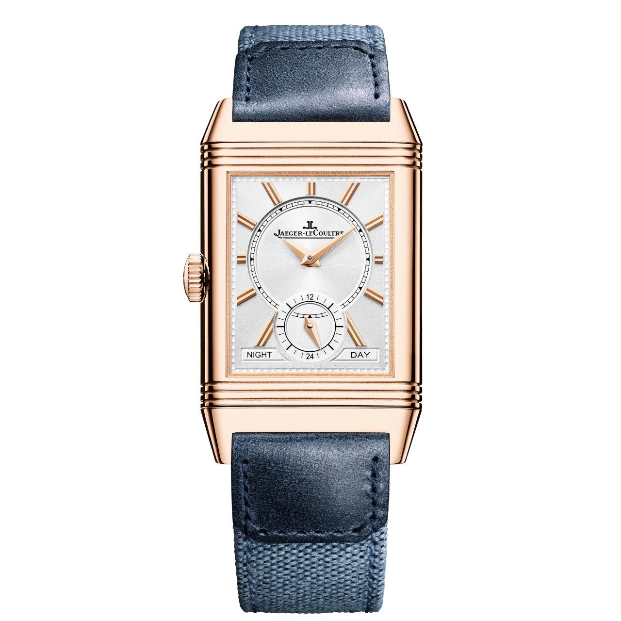 Jaeger-LeCoultre Reverso Tribute Duoface Small Seconds Pink Gold - Blue ref. Q3982590 dial back Fagliano leather strap