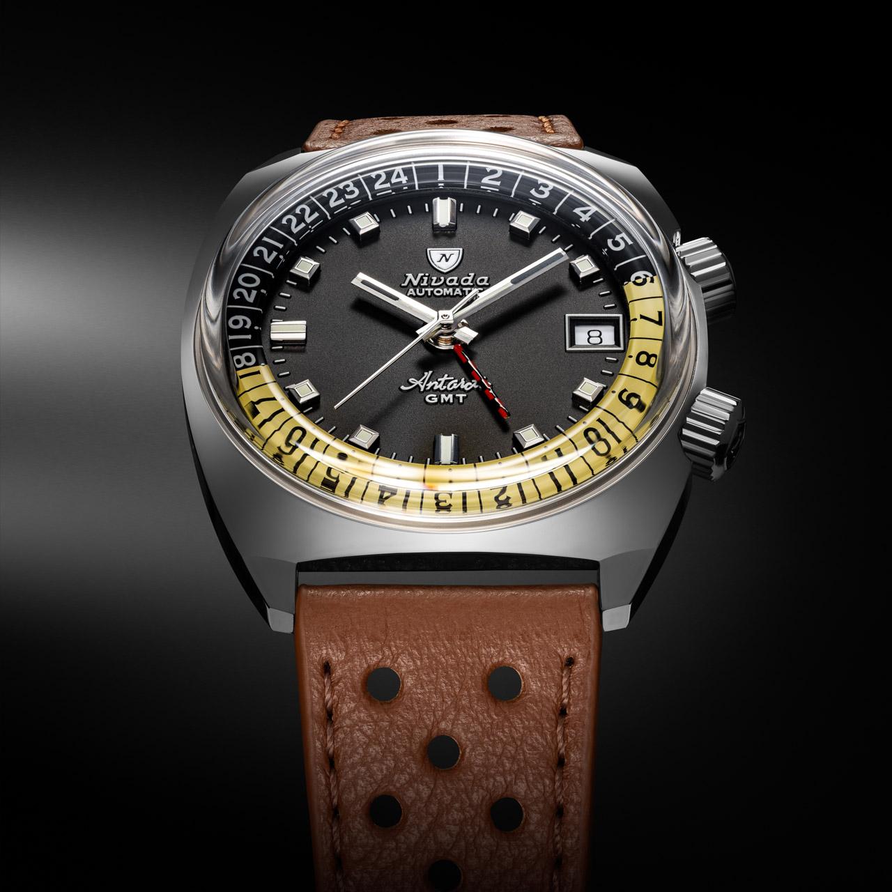 Nivada Grenchen Antarctic GMT Matt Back or Tropical Dial ref. 32043A and ref. 32061A top